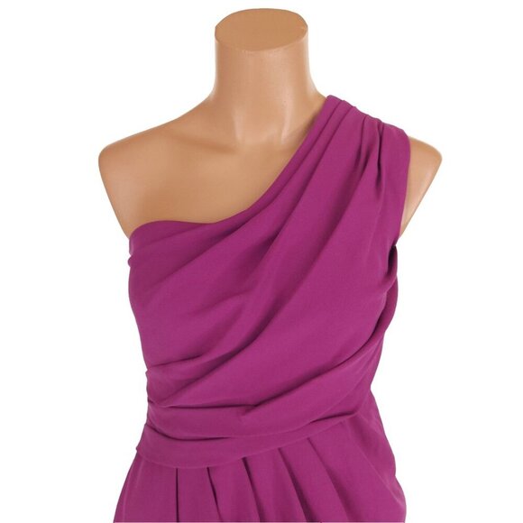 Moschino Cheap And Chic One Shoulder Midi Dress Size 42 US 8 Purple $349 - Picture 3 of 11